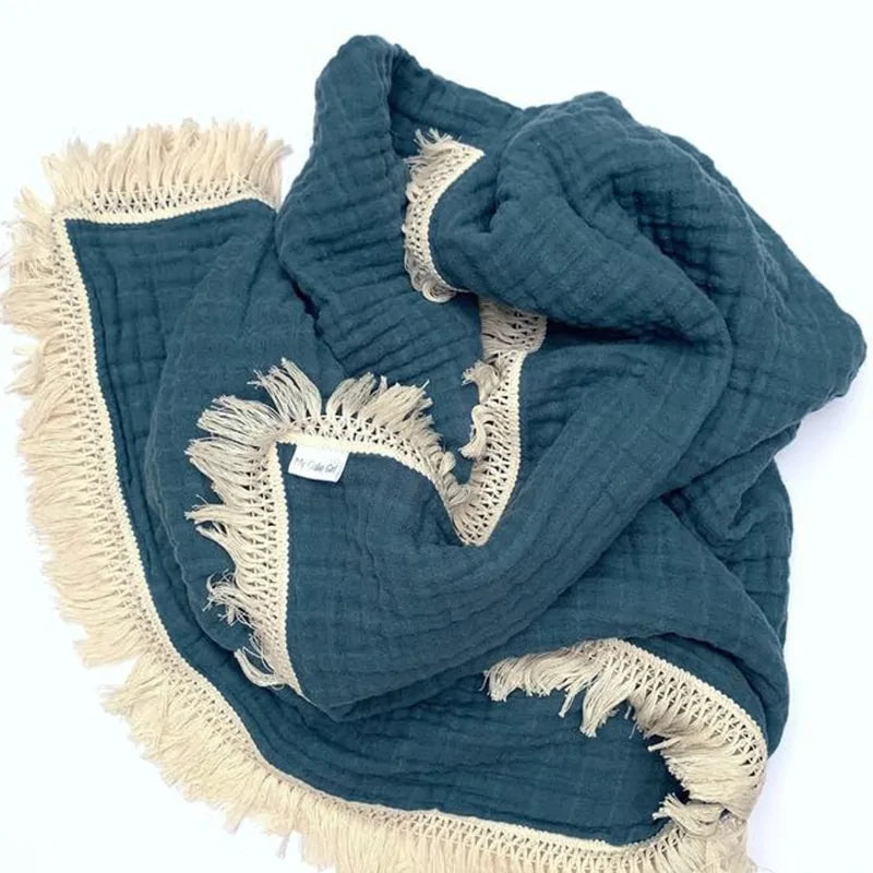 Organic Cotton Tassel Baby Throws