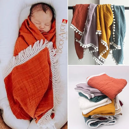 Organic Cotton Tassel Baby Throws