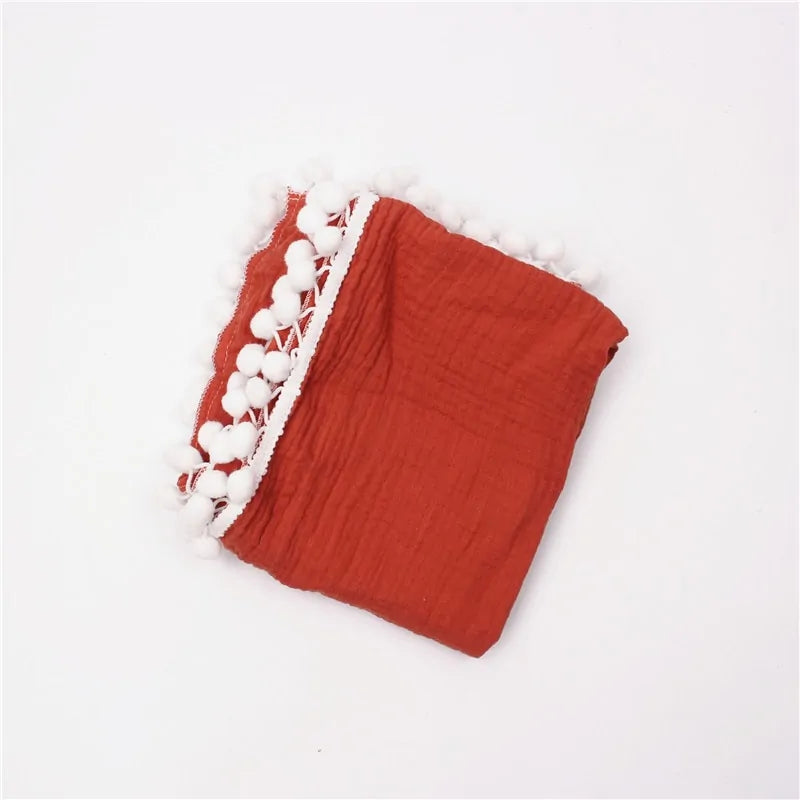 Organic Cotton Tassel Baby Throws