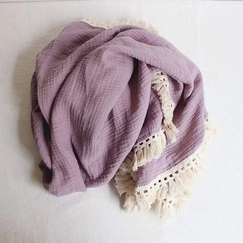 Organic Cotton Tassel Baby Throws