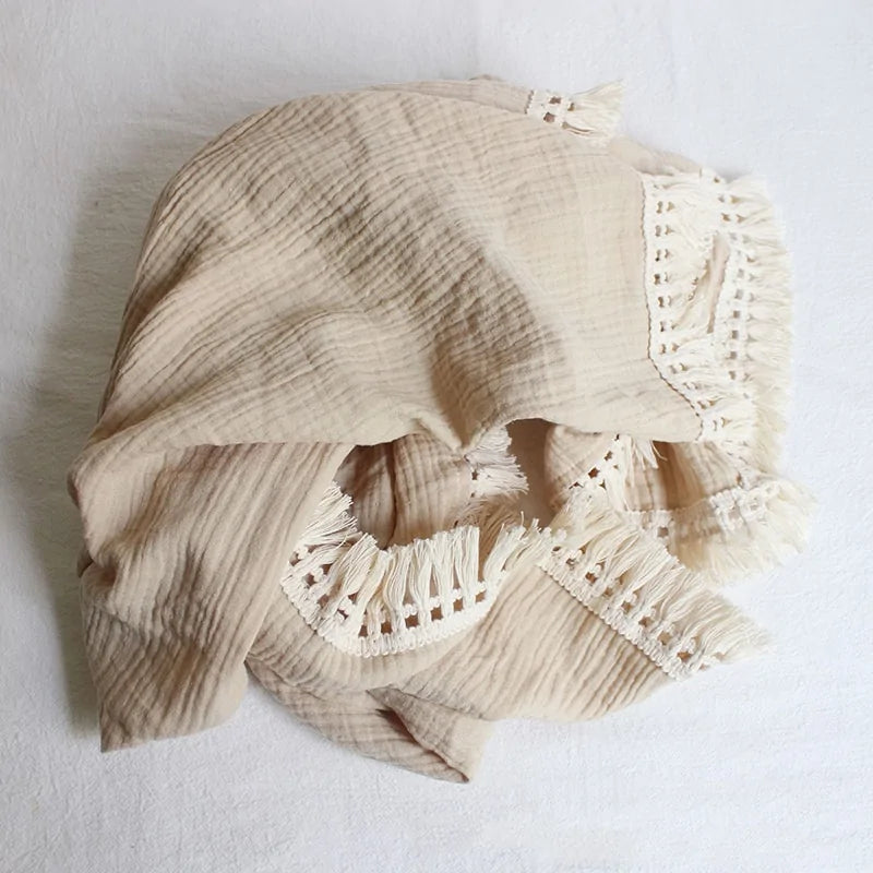 Organic Cotton Tassel Baby Throws